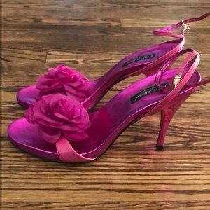Betsey Johnson Pink Heels with Floral Accent